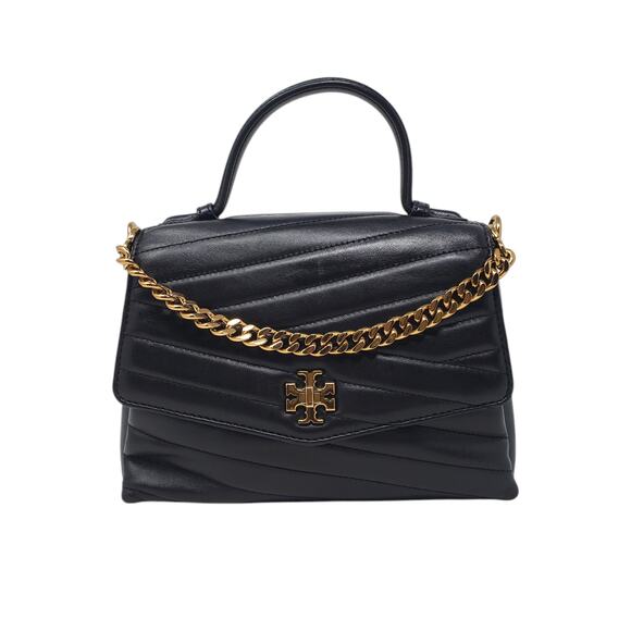 Tory Burch Kira Chevron Top-Handle Satchel Crossbody Bag Leather